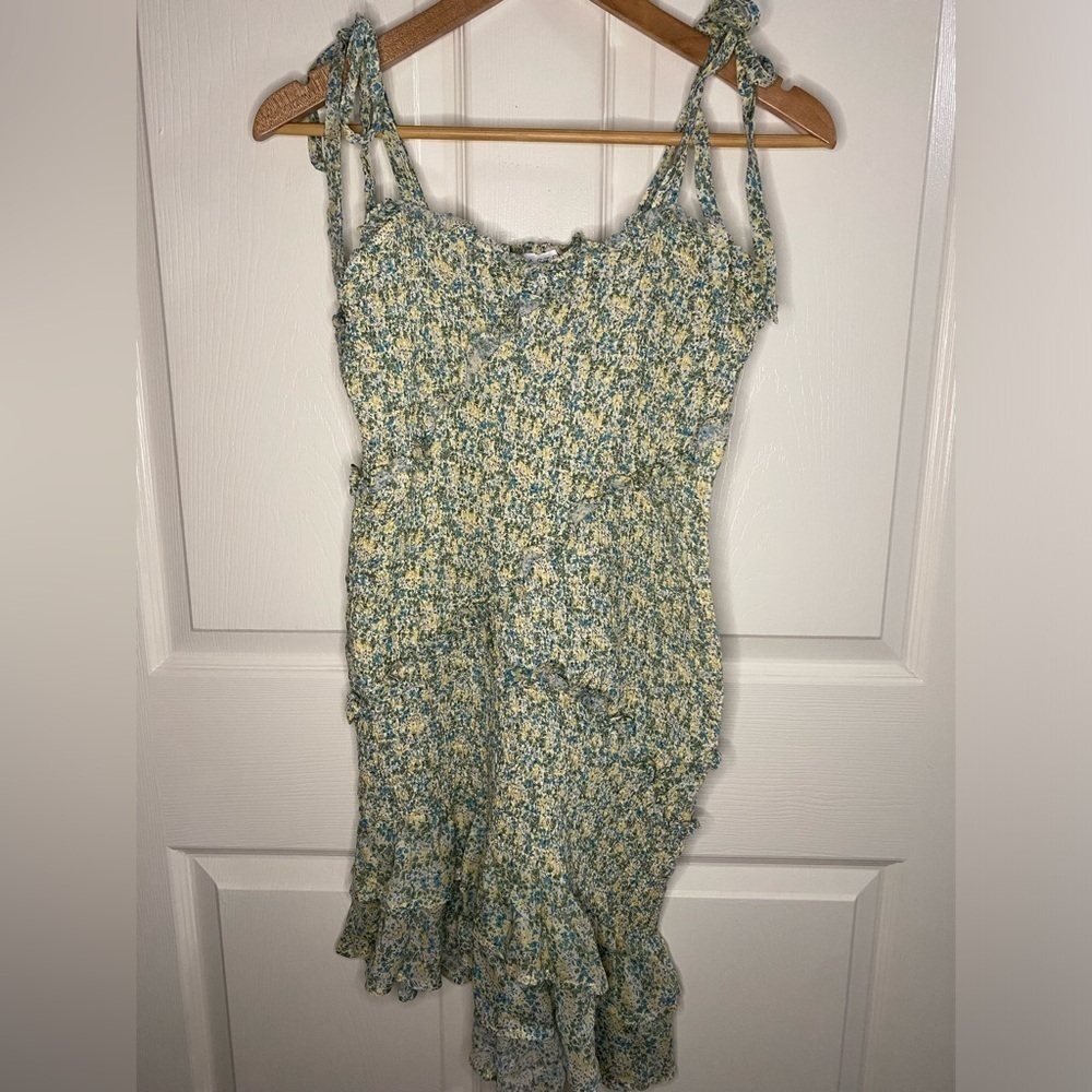 ASTR The Label Eastwick Dress NWOT – Yellow Green Floral, Boho Chic Cottagecore - Picture 5 of 12